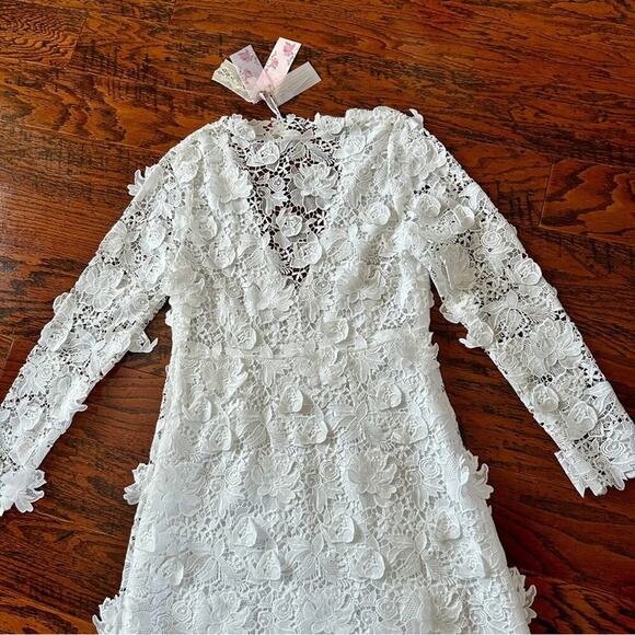 LoveShackFancy Bridal Sylvester Lace Guipure Plunge V Wedding Gown Size 14 NWT - Picture 11 of 14
